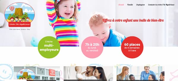 Crèche Ile Mystérieuse - création site WordPress